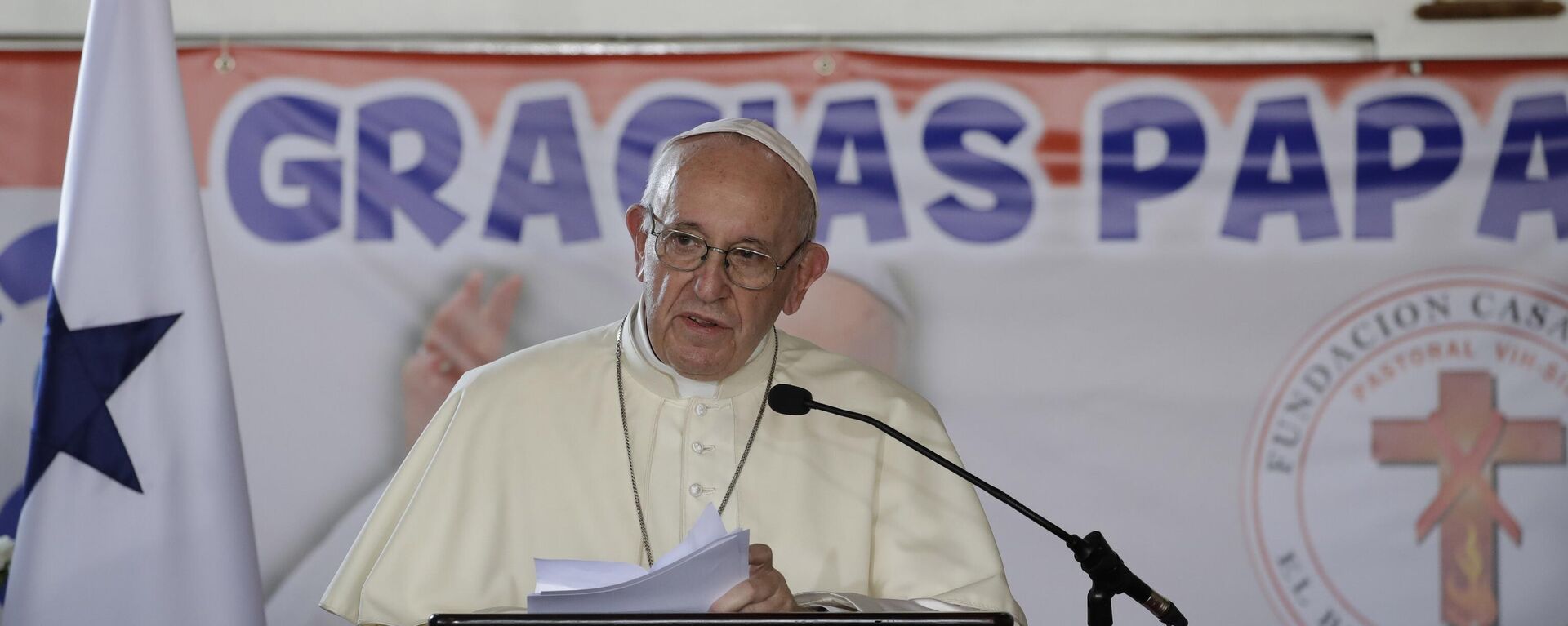 Papa Francisco durante passagem pela Cidade do Panamá, em 2019 - Sputnik Brasil, 1920, 07.05.2025