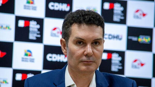 Ministro das Cidades, Jader Filho em coletiva de imprensa em São Paulo (SP), em 15 de maio de 2025 - Sputnik Brasil