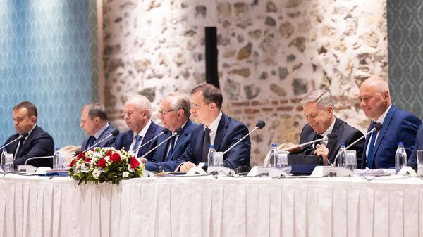 Delegação russa durante negociações com a parte ucraniana em Istanbul - Sputnik Brasil