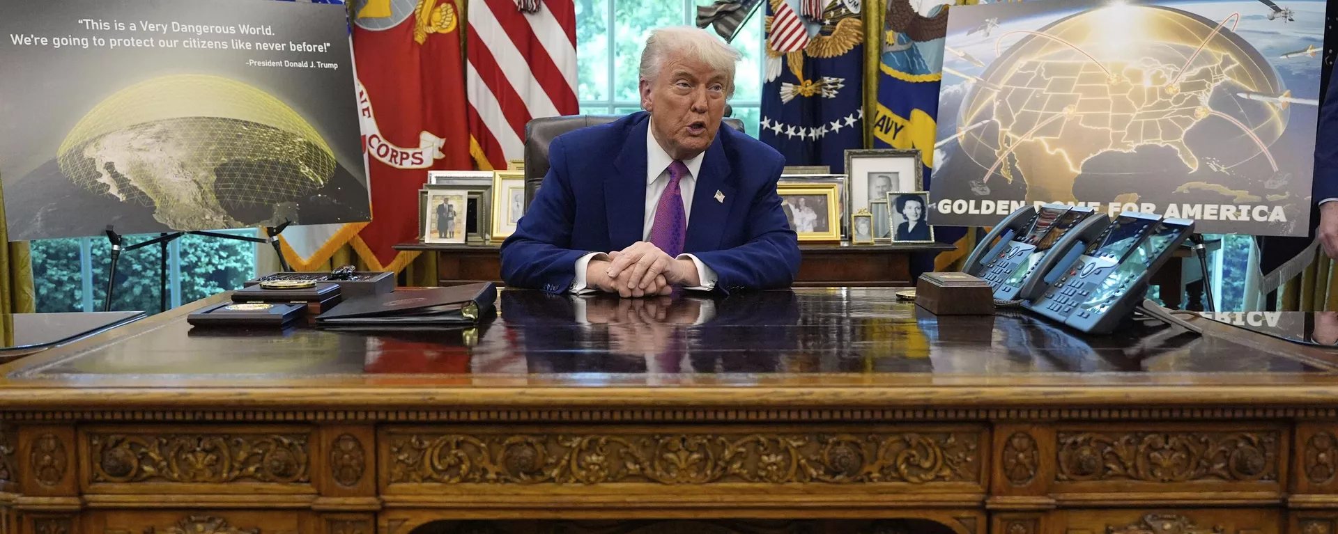 O presidente Donald Trump fala no Salão Oval da Casa Branca, terça-feira, 20 de maio de 2025, em Washington. - Sputnik Brasil, 1920, 08.06.2025