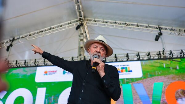 Lula discursa durante a cerimônia de lançamento do Programa Solo Vivo, em Campo Verde (MT). Brasil, 24 de maio de 2025 - Sputnik Brasil