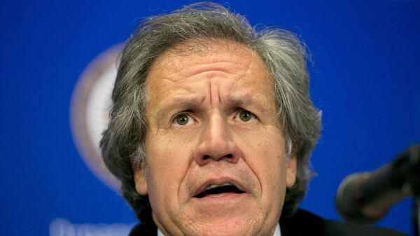 Luis Almagro concede entrevista coletiva na 45ª Assembleia Geral da OEA, em Washington DC. EUA, 16 de junho de 2015 - Sputnik Brasil