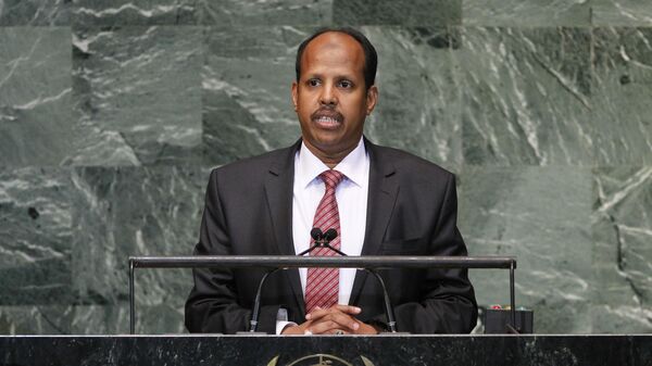 Mahmoud Ali Youssouf discursa na 67ª sessão da Assembleia Geral das Nações Unidas, na sede da ONU, em Nova York. EUA, 1º de outubro de 2012 - Sputnik Brasil
