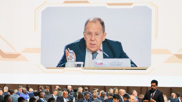 O ministro das Relações Exteriores da Rússia, Sergei Lavrov, está discursando na 13ª reunião plenária do Fórum Internacional de Segurança em Moscou. - Sputnik Brasil