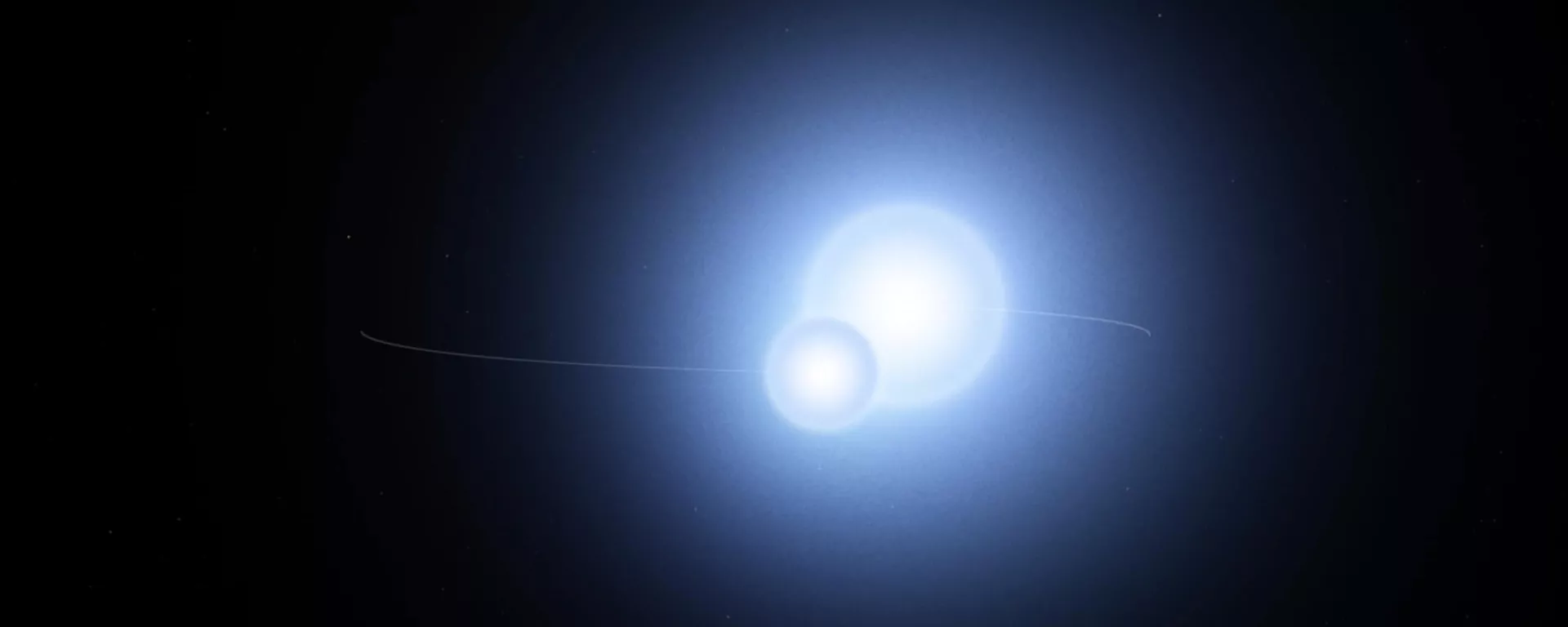 Ilustração mostra um modelo preliminar do sistema Thuban, agora conhecido como um sistema binário eclipsante graças aos dados do Satélite de Pesquisa de Exoplanetas em Trânsito (TESS) da NASA. As estrelas orbitam a cada 51,4 dias a uma distância média ligeiramente maior que a distância de Mercúrio ao Sol - Sputnik Brasil, 1920, 28.05.2025