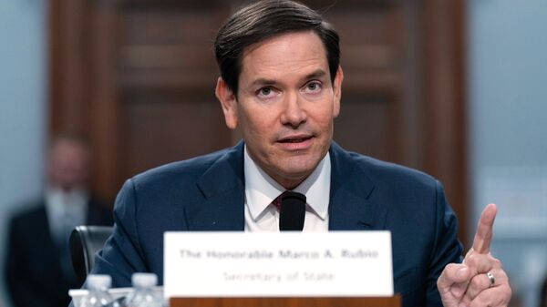 O secretário de Estado, Marco Rubio, testemunha na audiência do subcomitê de orçamento do Comitê de Apropriações da Câmara para o Departamento de Estado e programas relacionados no Capitólio, em Washington, 21 de maio de 2025 - Sputnik Brasil