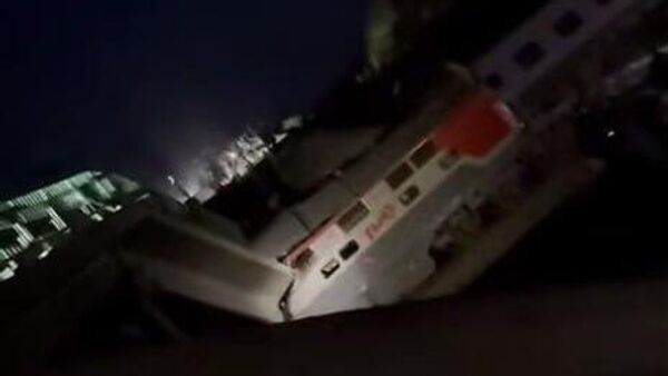 Acidente ferroviário em Bryansk, frame de um vídeo, 31 de maio de 2025 - Sputnik Brasil