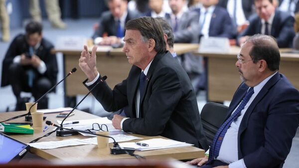 Bolsonaro é interrogado pelo STF como réu da Ação Penal (AP) 2668, em junho de 2025 - Sputnik Brasil