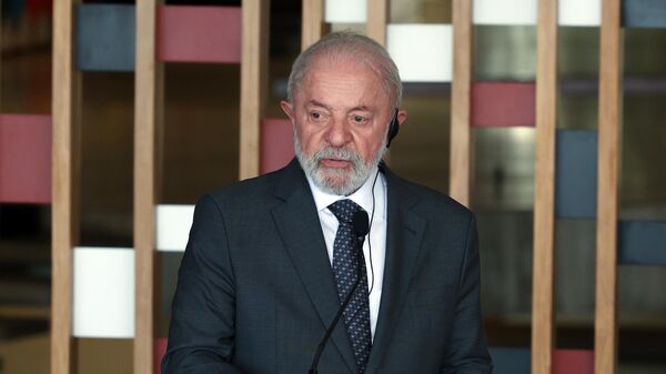 O presidente brasileiro, Luiz Inácio Lula da Silva, durante sessão plenária da Cúpula Brasil-Caribe, no Palácio Itamaraty, em Brasília. Brasil, 13 de junho de 2025 - Sputnik Brasil