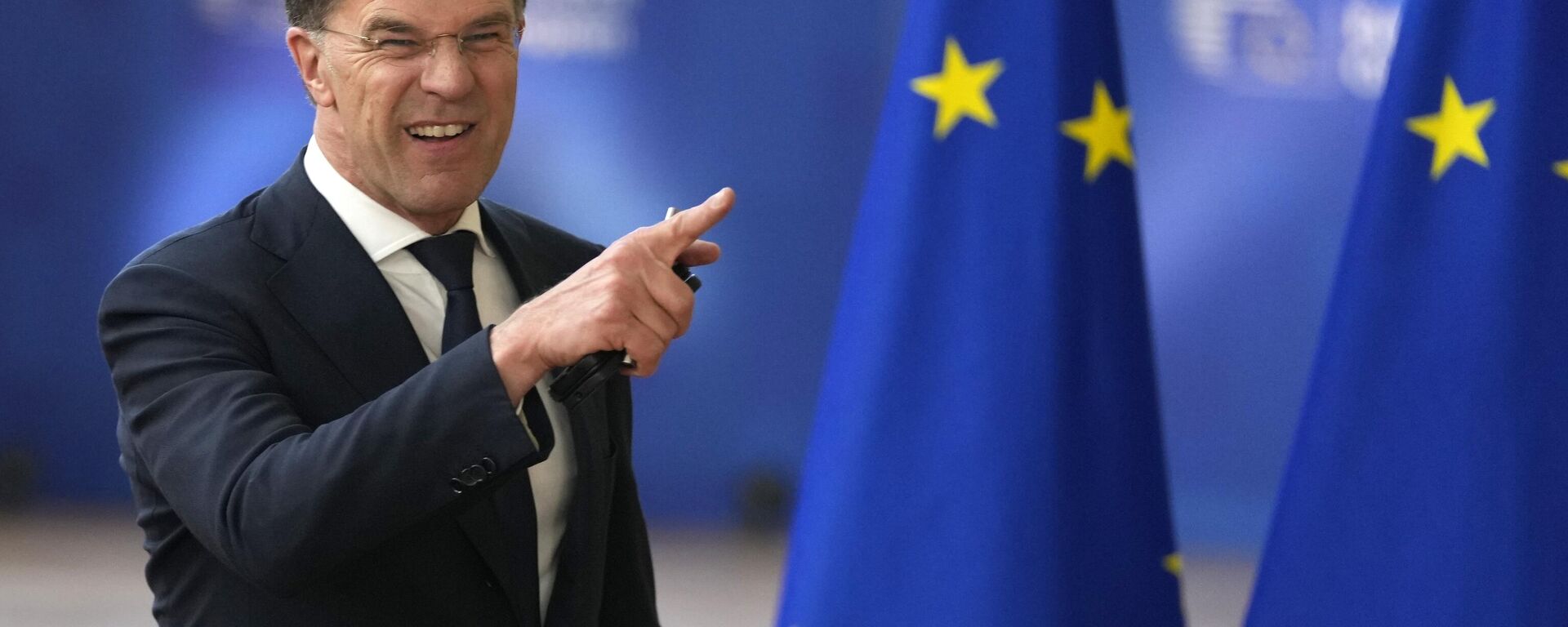 O então primeiro-ministro holandês cessante, Mark Rutte, atual chefe da Organização do Tratado do Atlântico Norte em Bruxelas, 17 de abril de 2024 - Sputnik Brasil, 1920, 19.06.2025