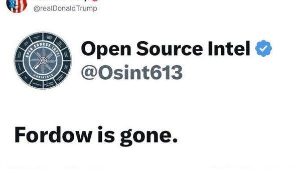 Trump posta nas rede sociais que a instalação nuclear iraniana de Fordow foi totalmente destruída - Sputnik Brasil