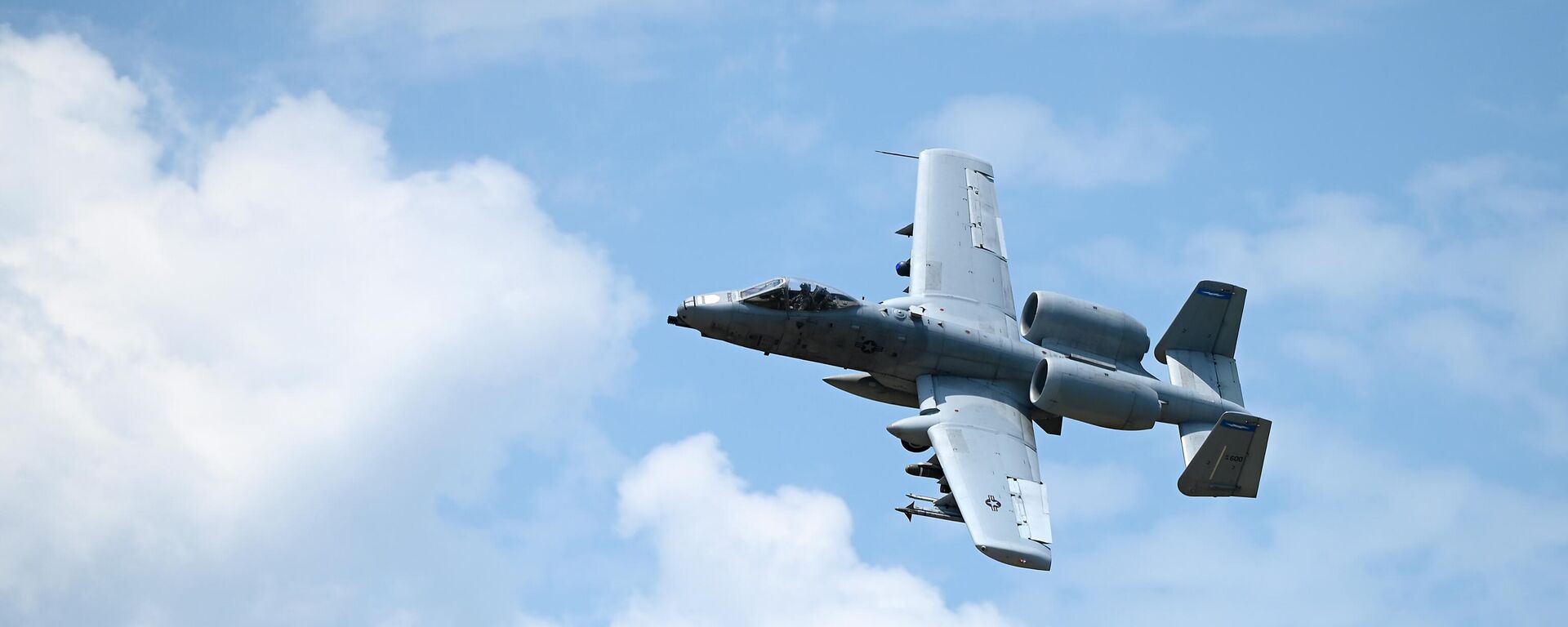 Um A-10 Thunderbolt II da Força Aérea dos EUA, do 74º Esquadrão de Caça da Base Aérea de Moody, Geórgia, realizando teste no Campo de Combate Eletrônico Poinsett, em Wedgefield, Carolina do Sul, 25 de junho de 2025 - Sputnik Brasil, 1920, 01.07.2025
