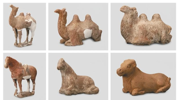 No detalhe, estatuetas cerâmicas e animais esculpidos em argila vermelha encontrados no túmulo de Kim Young, príncipe refém do reino coreano de Silla - Sputnik Brasil