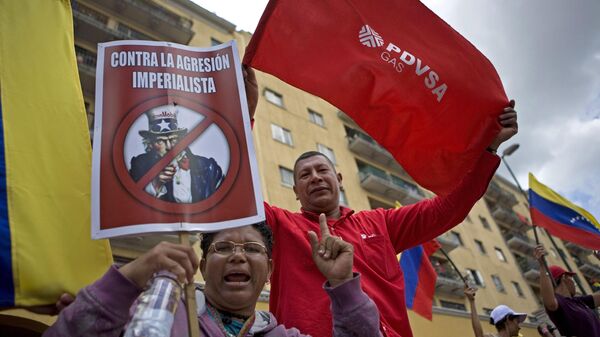 Protestos na Venezuela contra sanções norte-americanas - Sputnik Brasil