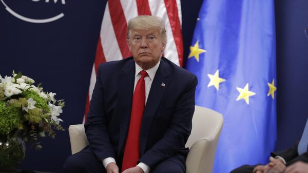 O presidente dos Estados Unidos, Donald Trump, durante reunião no Fórum Econômico Mundial, em Davos. Suíça, 21 de janeiro de 2020 - Sputnik Brasil