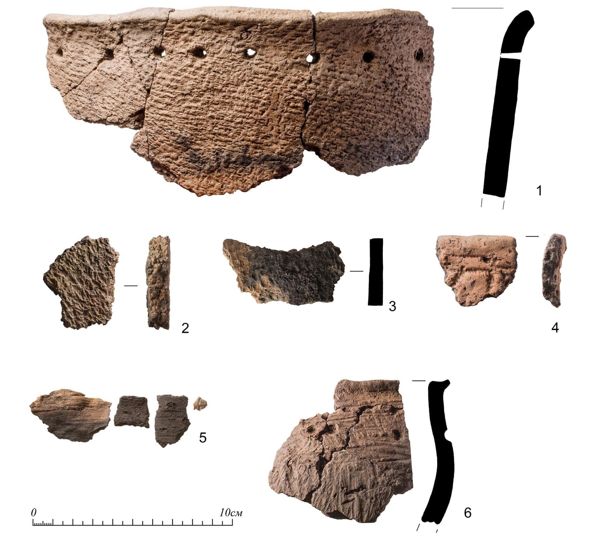 Fragmentos de cerâmica de malha do tipo Galik, Rússia Fragmentos de cerâmica de malha do tipo Galik, Rússia