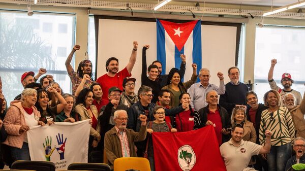 Armazém do Campo, na capital paulista, recebe militantes para ato político-cultural em solidariedade a Cuba e à Palestina. São Paulo, 26 de julho de 2025 - Sputnik Brasil