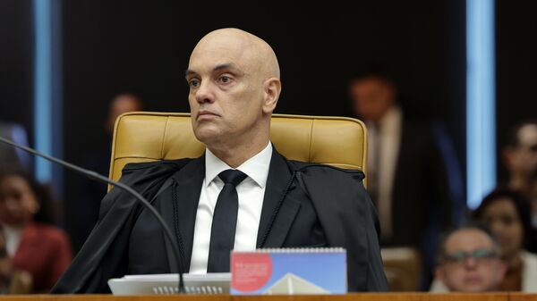 Ministro do Supremo Tribunal Federal (STF) Alexandre de Moraes durante sessão extraordinária de abertura do segundo semestre do Poder Judiciário. Brasília (DF), 1º de agosto de 2025 - Sputnik Brasil