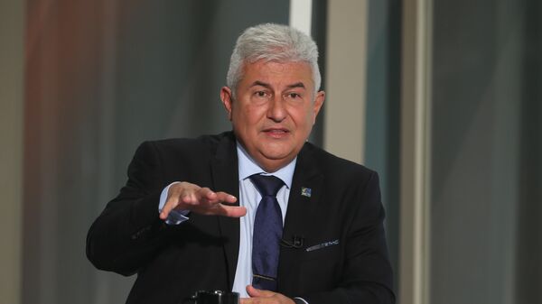 Senador Astronauta Marcos Pontes durante participação em programa de televisão, em 21 de fevereiro de 2022 - Sputnik Brasil