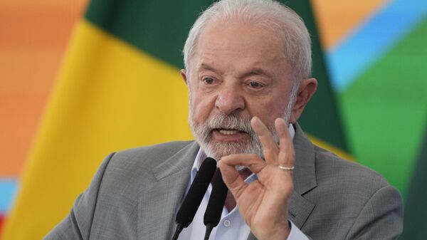 Presidente do Brasil, Luiz Inácio Lula da Silva fala durante evento no Palácio do Planalto. Brasília (DF), 1º de agosto de 2025  - Sputnik Brasil
