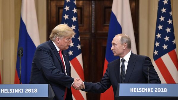Encontro do presidente russo, Vladimir Putin, e do presidente dos EUA, Donald Trump, em Helsinque - Sputnik Brasil
