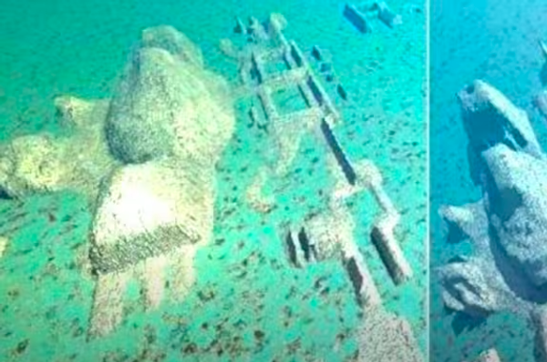 De outro ângulo, as imagens mostram os supostos vestígios de uma civilização antiga submersa destacando um complexo de possíveis estruturas mais antigas que as pirâmides do Egito - Sputnik Brasil