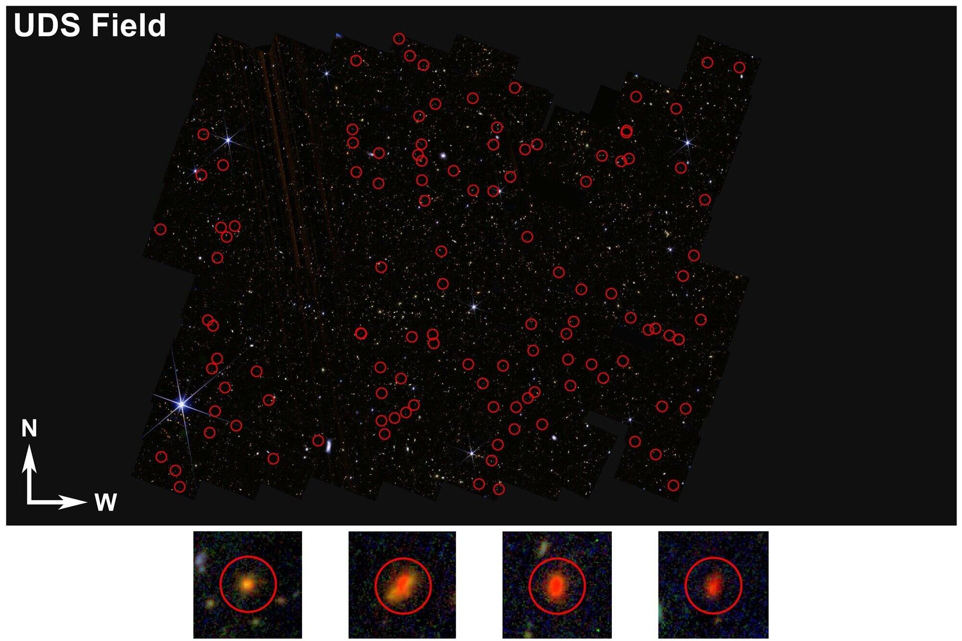 Centenas de objetos extraordinariamente brilhantes foram descobertos pelo Telescópio Espacial James Webb 