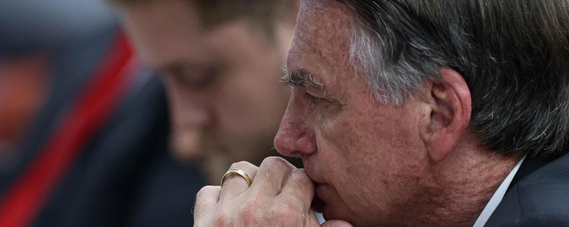 O ex-presidente Jair Bolsonaro (PL) durante interrogatório na Primeira Turma do Supremo Tribunal Federal (STF), no âmbito do inquérito da trama golpista. Brasília (DF), 9 de junho de 2025 - Sputnik Brasil, 1920, 20.08.2025