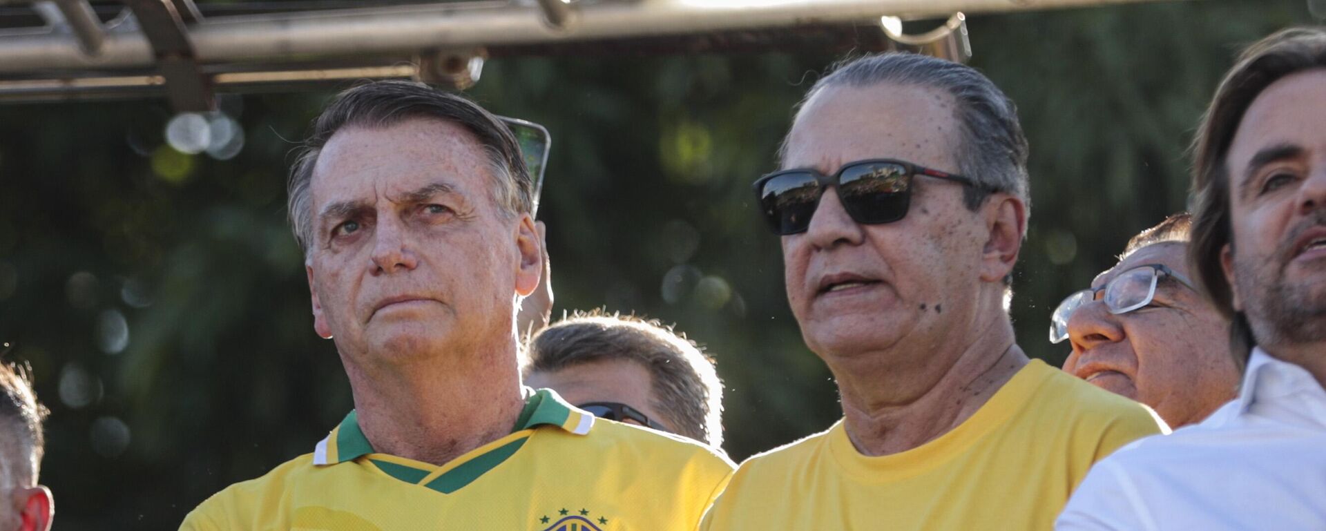 O ex-presidente Jair Bolsonaro e o pastor Silas Malafaia participam de manifestação em defesa da anistia aos condenados pelos atos golpistas de 8 de Janeiro, em 7 de maio de 2025 - Sputnik Brasil, 1920, 21.08.2025