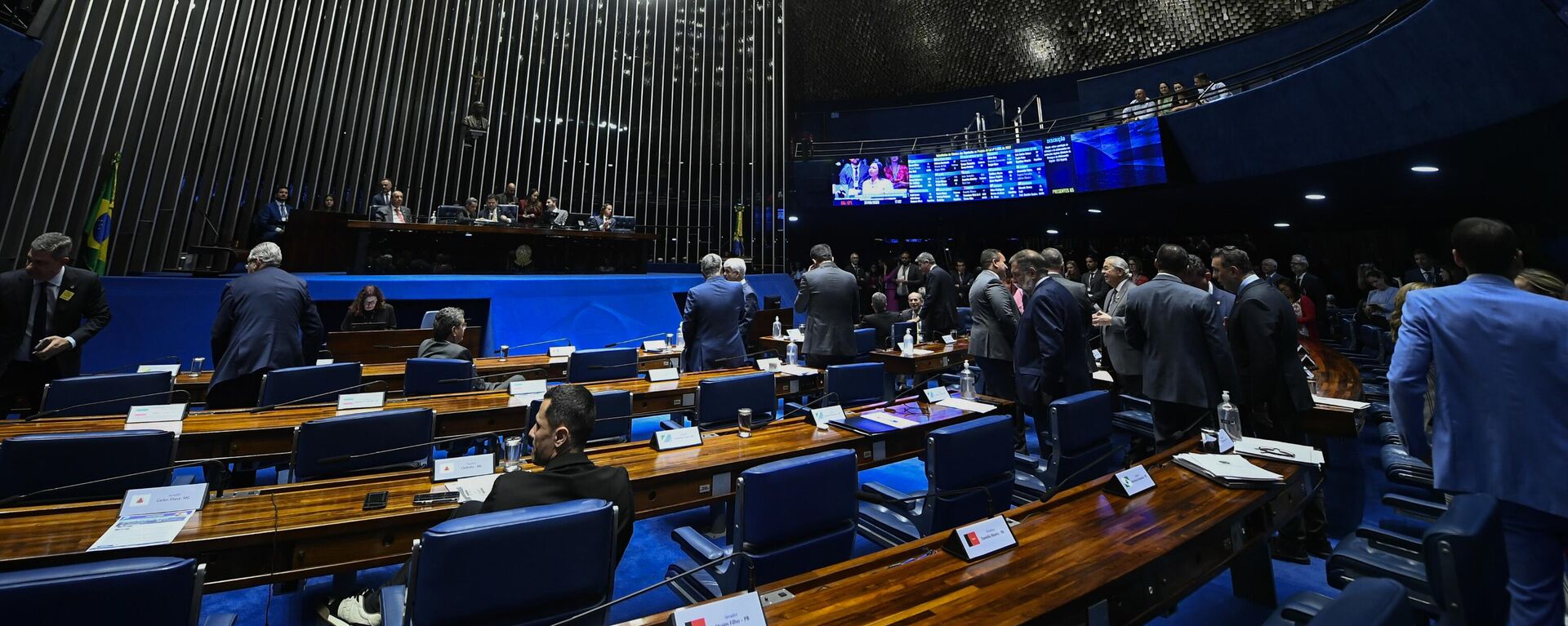 Plenário do Senado durante votação de projeto de lei contra adultização de crianças nas redes sociais. Brasília (DF), 27 de agosto de 2025 - Sputnik Brasil, 1920, 02.09.2025