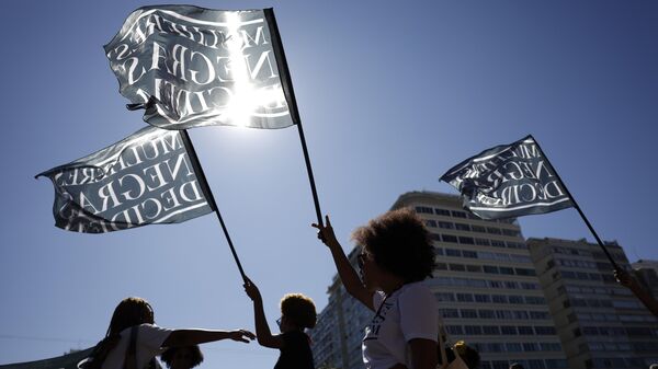 Marcha das Mulheres Negras, em Copacabana, no Rio de Janeiro, mobilização contra o racismo, por justiça e bem viver. Brasil, 27 de julho de 2025 - Sputnik Brasil