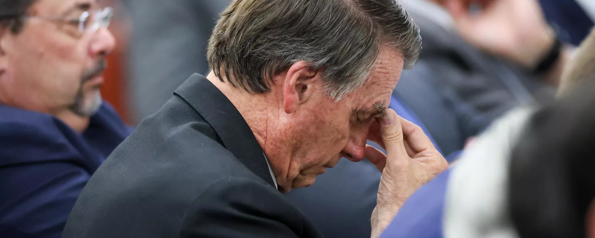 O ex-presidente Jair Bolsonaro foi condenado pela tentativa do golpe de Estado. Foto registrada no interrogatório dos réus da ação 2668, em junho de 2025 - Sputnik Brasil, 1920, 11.09.2025