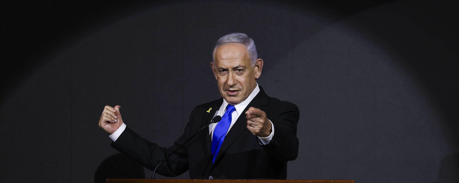 O primeiro-ministro de Israel, Benjamin Netanyahu, durante discurso em evento em Jerusalém, Israel, em agosto de 2025 - Sputnik Brasil, 1920, 11.09.2025