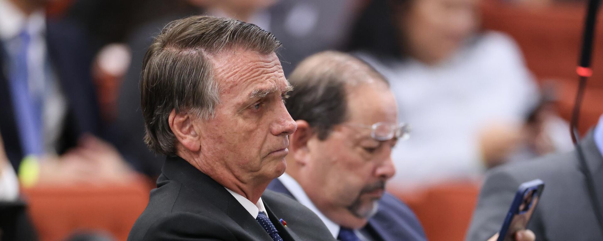 O ex-presidente do Brasil Jair Bolsonaro durante audiência no Supremo Tribunal Federal (STF) - Sputnik Brasil, 1920, 14.09.2025