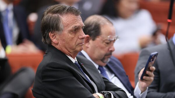 O ex-presidente do Brasil Jair Bolsonaro durante audiência no Supremo Tribunal Federal (STF) - Sputnik Brasil