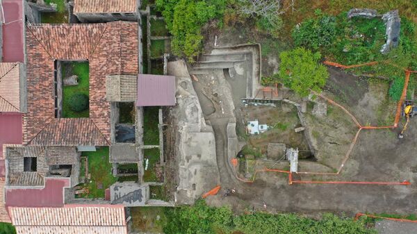 Vista aérea da famosa Villa dos Mistérios em Pompeia, onde durante as escavações foi encontrada um banco para espera. - Sputnik Brasil