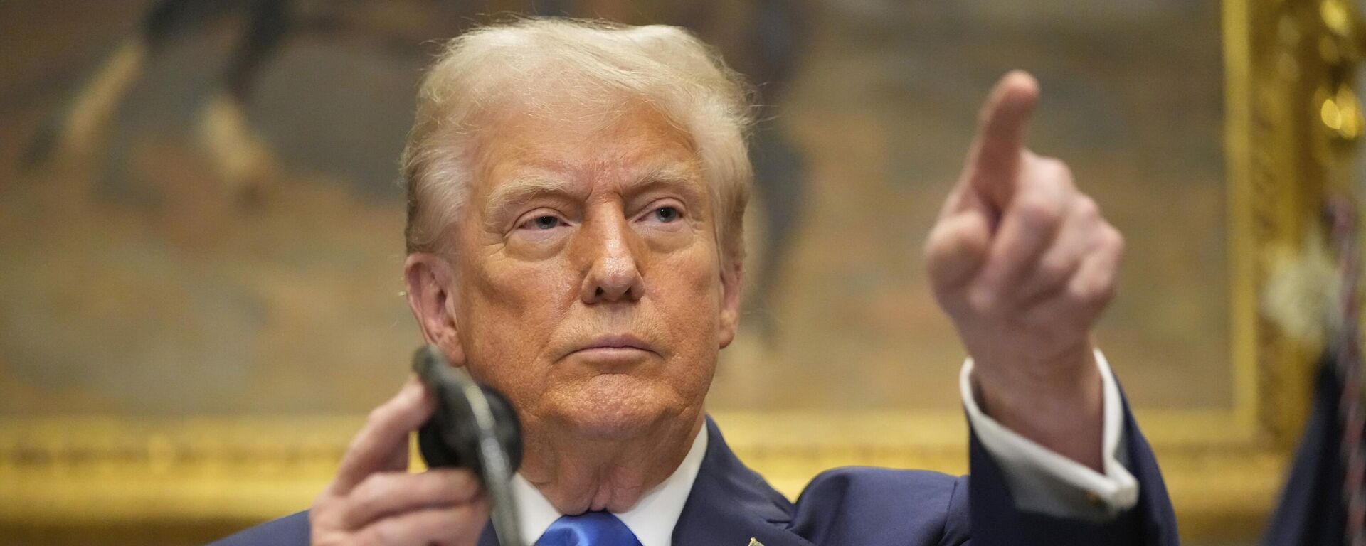 O presidente dos Estados Unidos, Donald Trump, durante coletiva de imprensa na Casa Branca, em setembro de 2025 - Sputnik Brasil, 1920, 23.09.2025