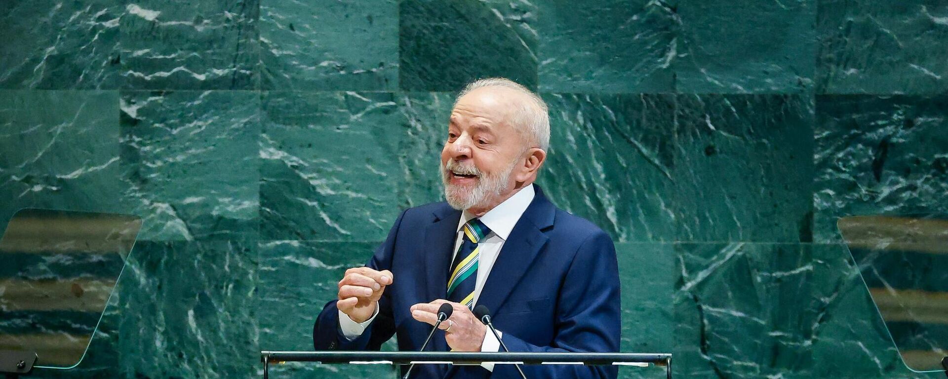 Lula durante discurso na 80ª Assembleia Geral das Nações Unidas, em Nova York. EUA, 24 de setembro de 2025 - Sputnik Brasil, 1920, 23.09.2025