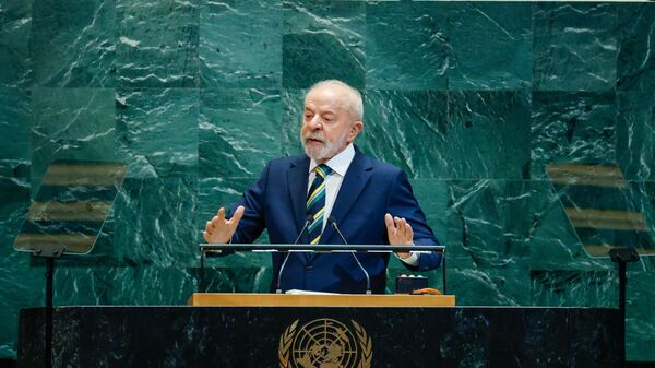 O presidente do Brasil, Luiz Inácio Lula da Silva, durante a abertura do Debate Geral da 80.ª Sessão Ordinária da Assembleia Geral das Nações Unidas, em setembro de 2025, em Nova York, Estados Unidos - Sputnik Brasil