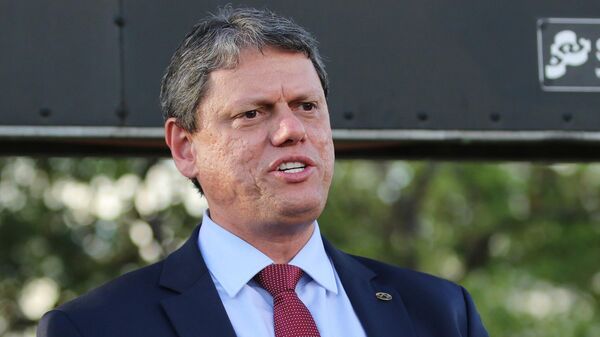 Tarcísio de Freitas concede coletiva em Brasília (DF). Brasil, 23 de novembro de 2023 - Sputnik Brasil