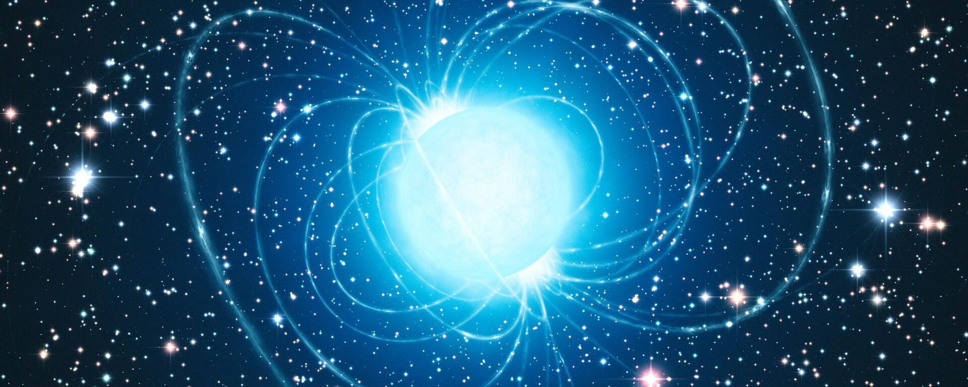 Esta impressão artística mostra o magnetar no aglomerado estelar jovem e muito rico Westerlund 1. Este notável aglomerado contém centenas de estrelas extremamente massivas, algumas brilhando com um brilho equivalente a quase um milhão de sóis - Sputnik Brasil, 1920, 01.10.2025