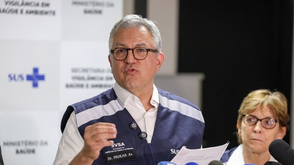 O ministro da Saúde, Alexandre Padilha, durante coletiva de imprensa, em outubro de 2025 - Sputnik Brasil