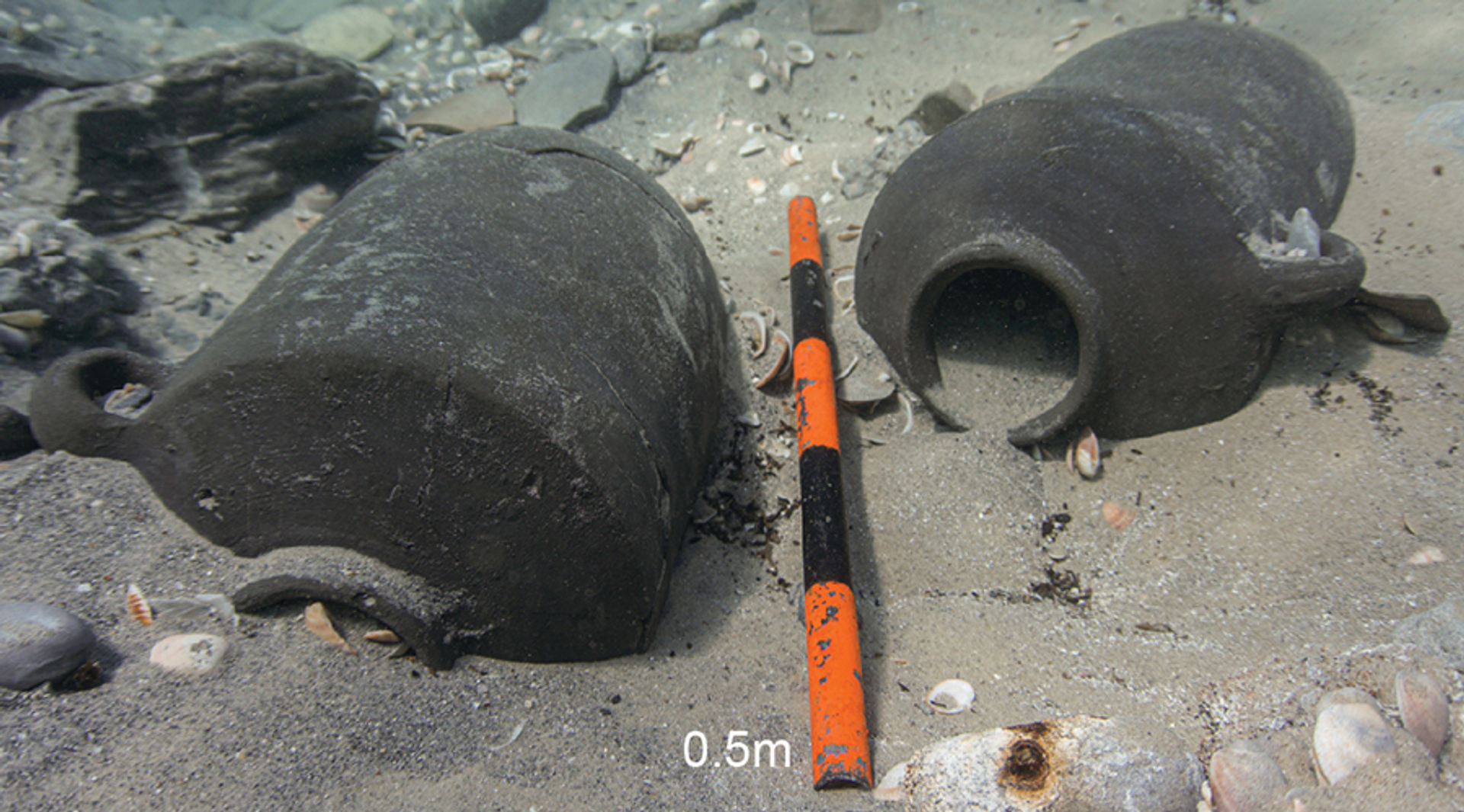 Restos de cerâmica da Idade do Ferro recuperados do antigo porto de Dor, em Israel. Restos de cerâmica da Idade do Ferro recuperados do antigo porto de Dor, em Israel.