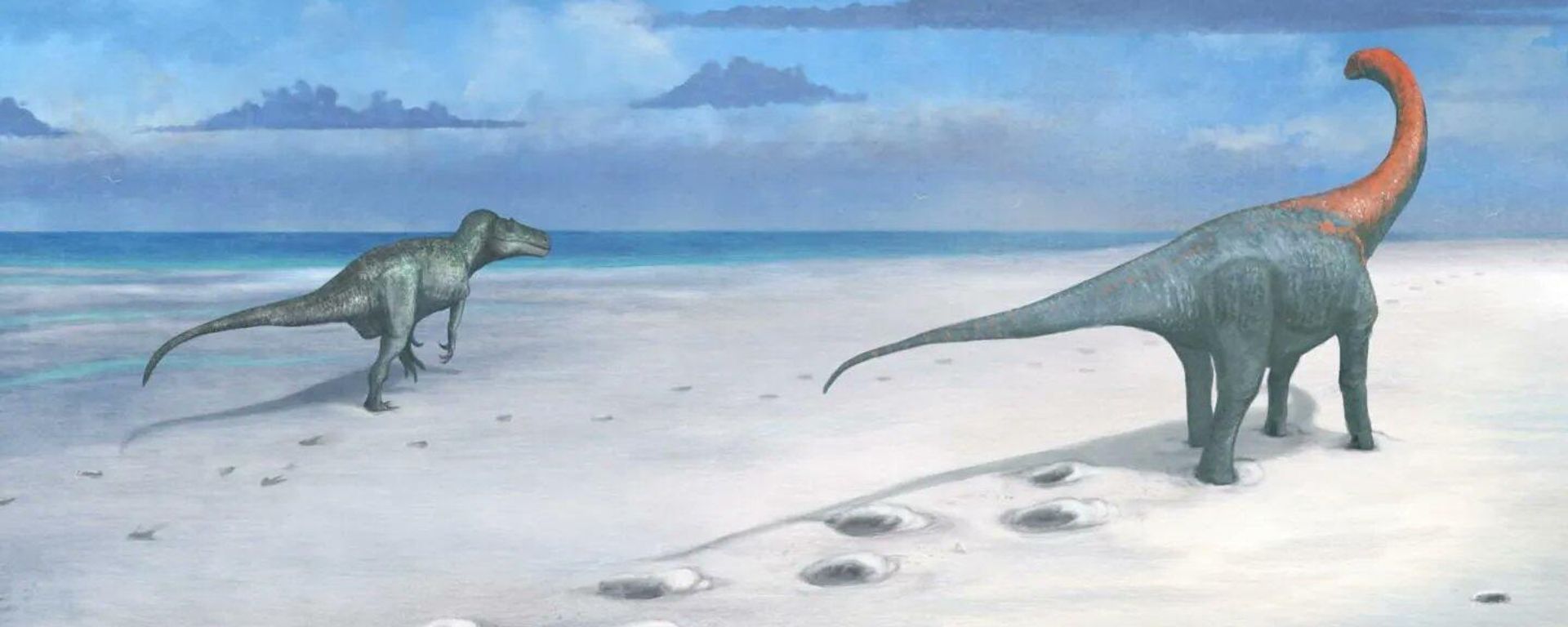 Uma ilustração artística da aparência do dinossauro Megalossauro - Sputnik Brasil, 1920, 14.07.2026