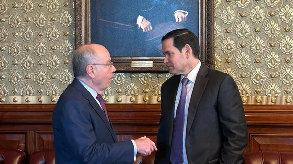 Chanceler brasileiro, Mauro Vieira, se encontra com sue homólogo estadunidense, Marco Rubio, em 16 de outubro de 2025 - Sputnik Brasil