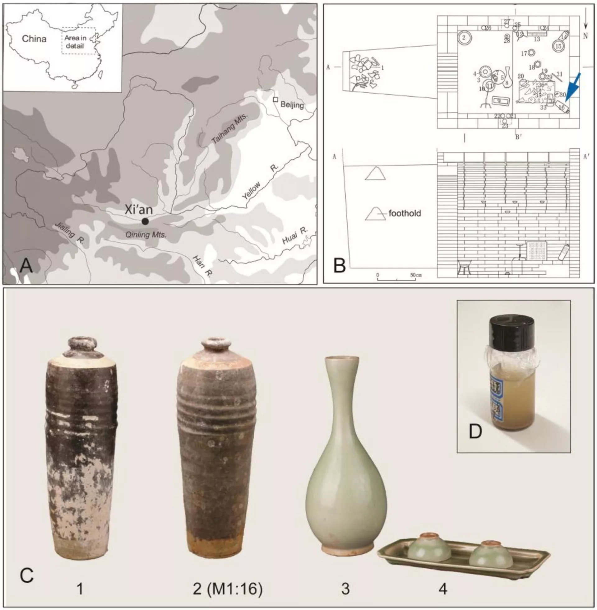 Objetos e vasilhas encontrados no túmulo de um oficial de alto escalão da dinástia Jin na China - Sputnik Brasil, 1920, 18.10.2025