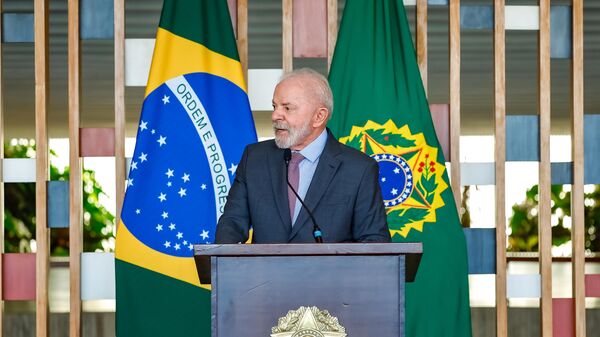 O presidente do Brasil, Luiz Inácio Lula da Silva, durante cerimônia de entrega de Cartas Credenciais a novos chefes de missão diplomática, em outubro de 2025 - Sputnik Brasil