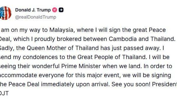 Trump negocia acordo de paz entre Camboja e Tailândia - Sputnik Brasil