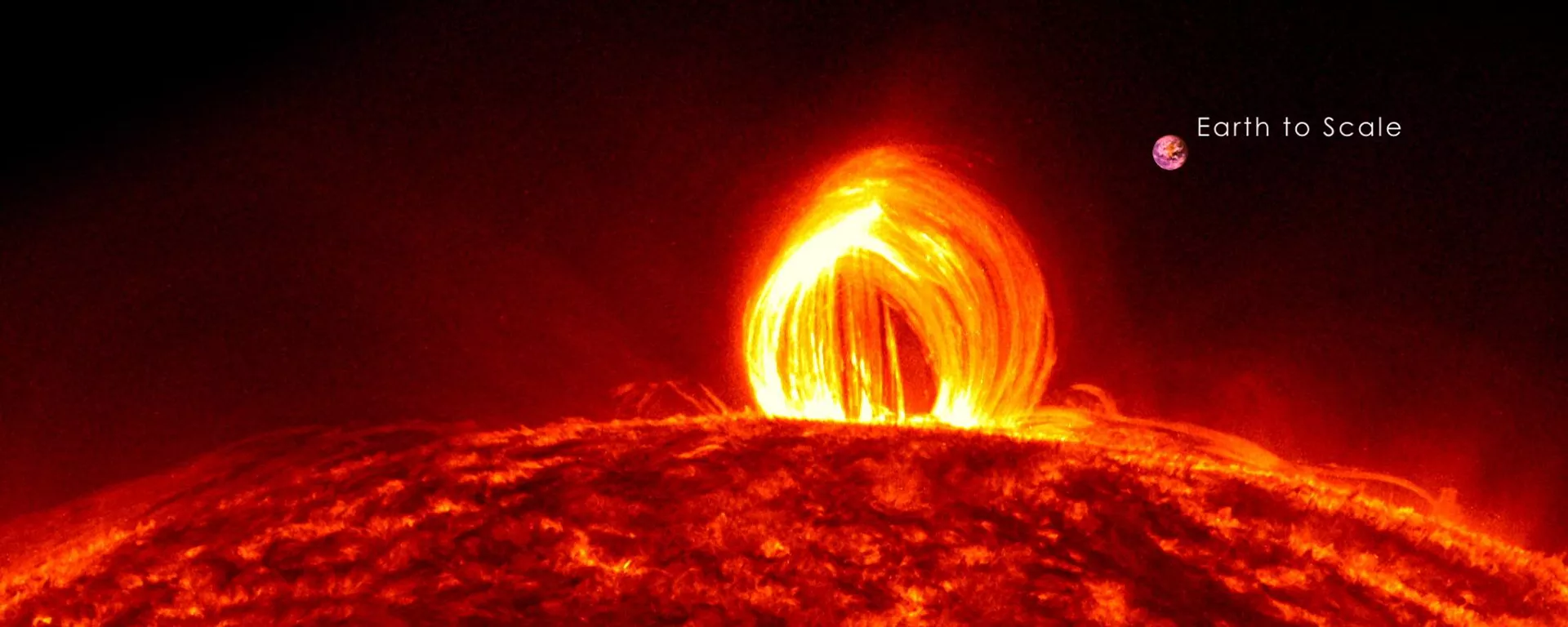 Chuva coronal em uma erupção solar, com a Terra em escala Chuva coronal em uma erupção solar, com a Terra em escala - Sputnik Brasil, 1920, 26.10.2025