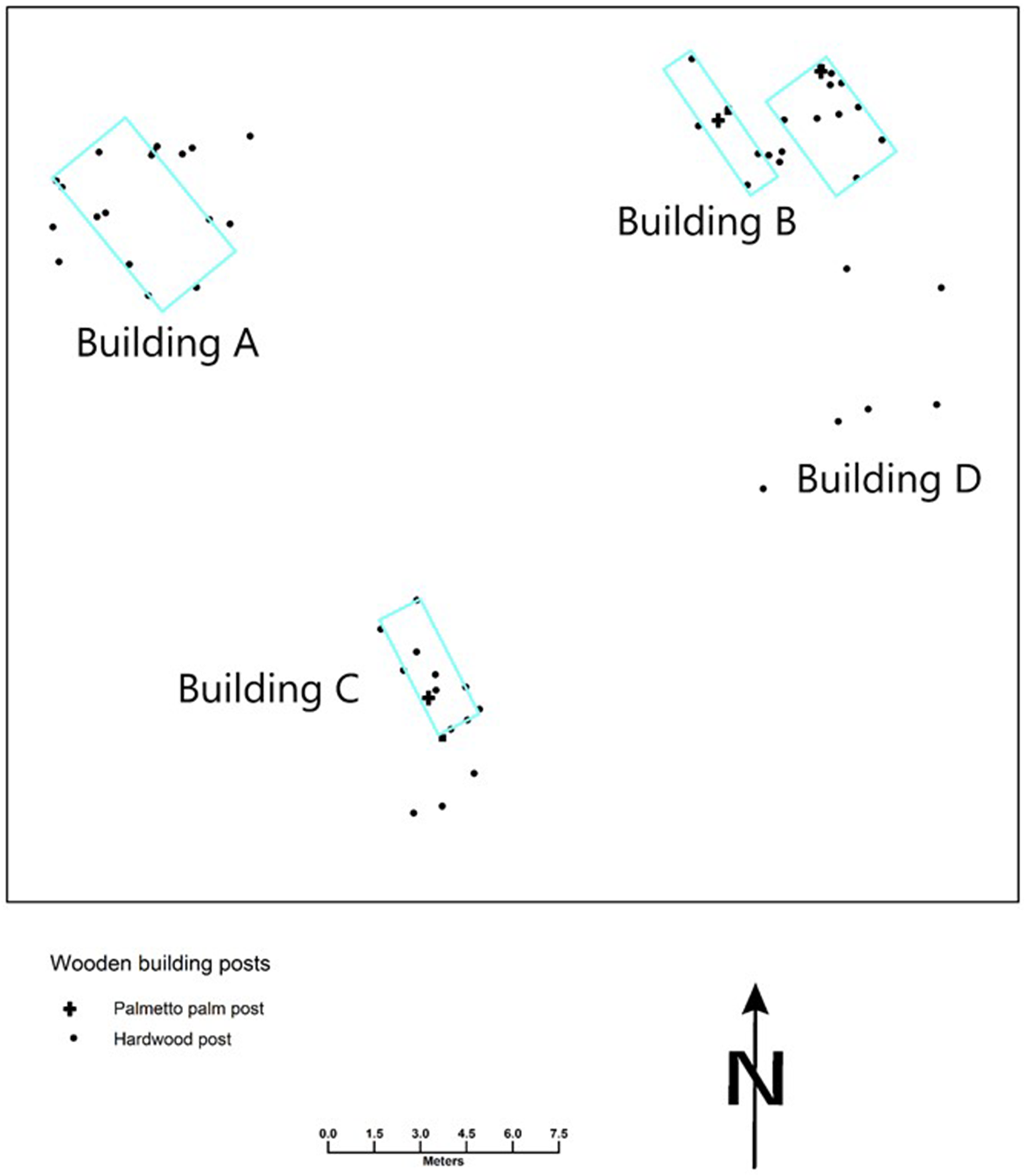 Mapa das pilhas de madeira e contornos de edifícios da aldeia maia - Sputnik Brasil, 1920, 27.10.2025